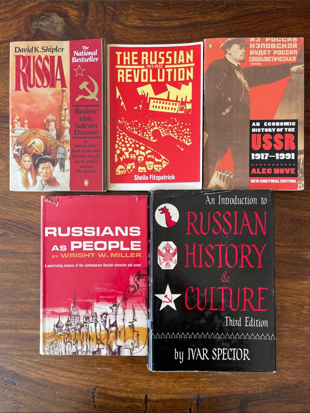 5 Mixed Lot of Vintage Soviet History and Russian Culture Books